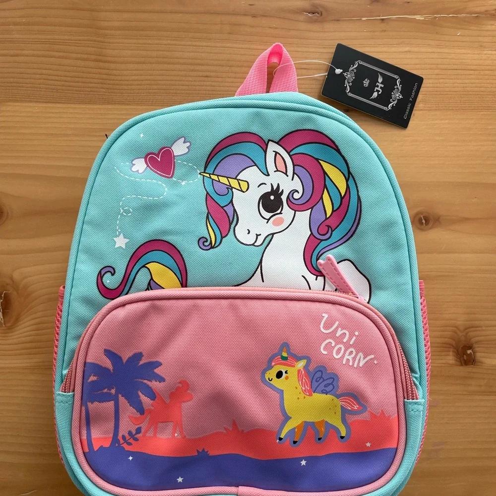 Pink and Blue Child Size Unicorn Backpack